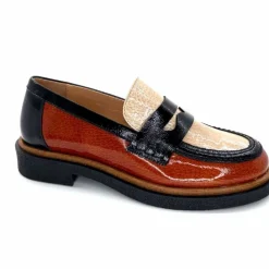 Masculin|Mocassins<Dansi Mocassins 6800 Cuir Vernis Crème Noir Marron