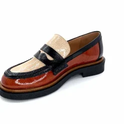 Masculin|Mocassins<Dansi Mocassins 6800 Cuir Vernis Crème Noir Marron