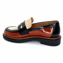 Masculin|Mocassins<Dansi Mocassins 6800 Cuir Vernis Crème Noir Marron