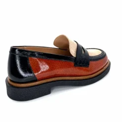 Masculin|Mocassins<Dansi Mocassins 6800 Cuir Vernis Crème Noir Marron