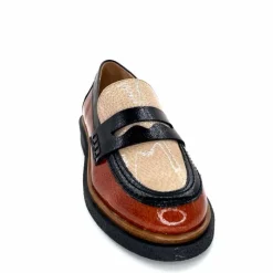 Masculin|Mocassins<Dansi Mocassins 6800 Cuir Vernis Crème Noir Marron