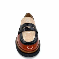 Masculin|Mocassins<Dansi Mocassins 6800 Cuir Vernis Crème Noir Marron