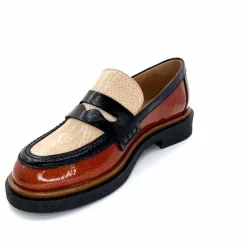 Masculin|Mocassins<Dansi Mocassins 6800 Cuir Vernis Crème Noir Marron