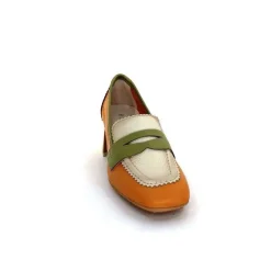 Masculin|Mocassins<Hispanitas Mocassins Chv 243277 Cuir Beige Vert Orange