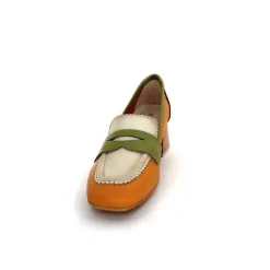 Masculin|Mocassins<Hispanitas Mocassins Chv 243277 Cuir Beige Vert Orange