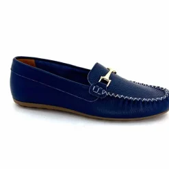 Basic|Mocassins<Ivoire0209b Mocassins Ivoire 12052 Cuir Bleu