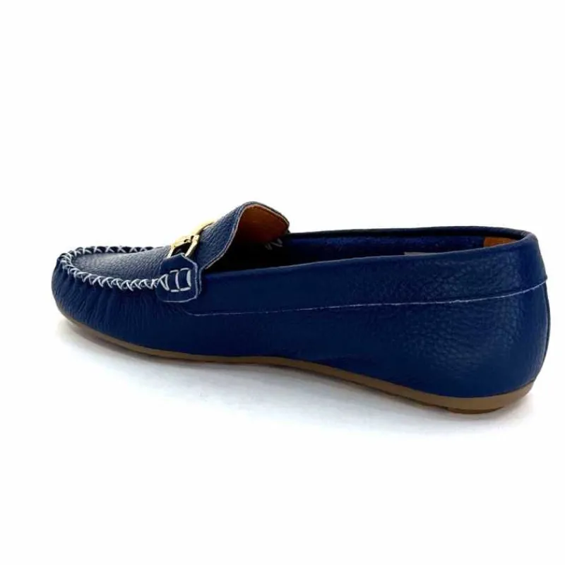 Basic|Mocassins<Ivoire0209b Mocassins Ivoire 12052 Cuir Bleu