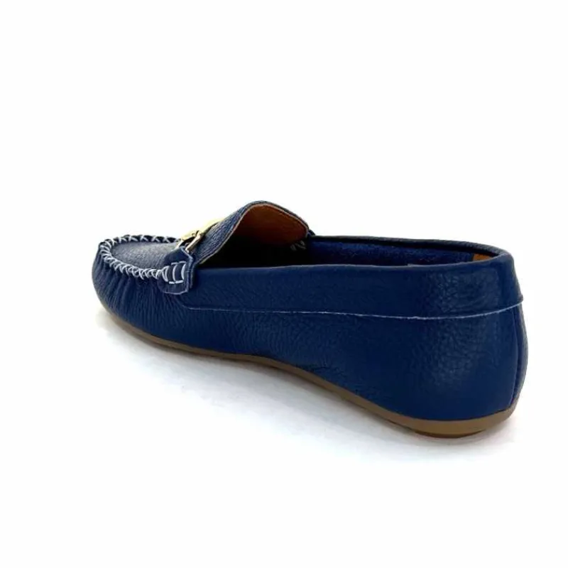 Basic|Mocassins<Ivoire0209b Mocassins Ivoire 12052 Cuir Bleu