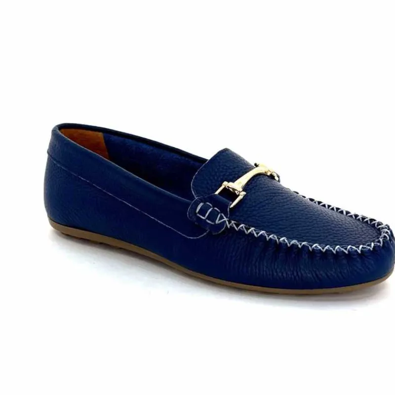 Basic|Mocassins<Ivoire0209b Mocassins Ivoire 12052 Cuir Bleu