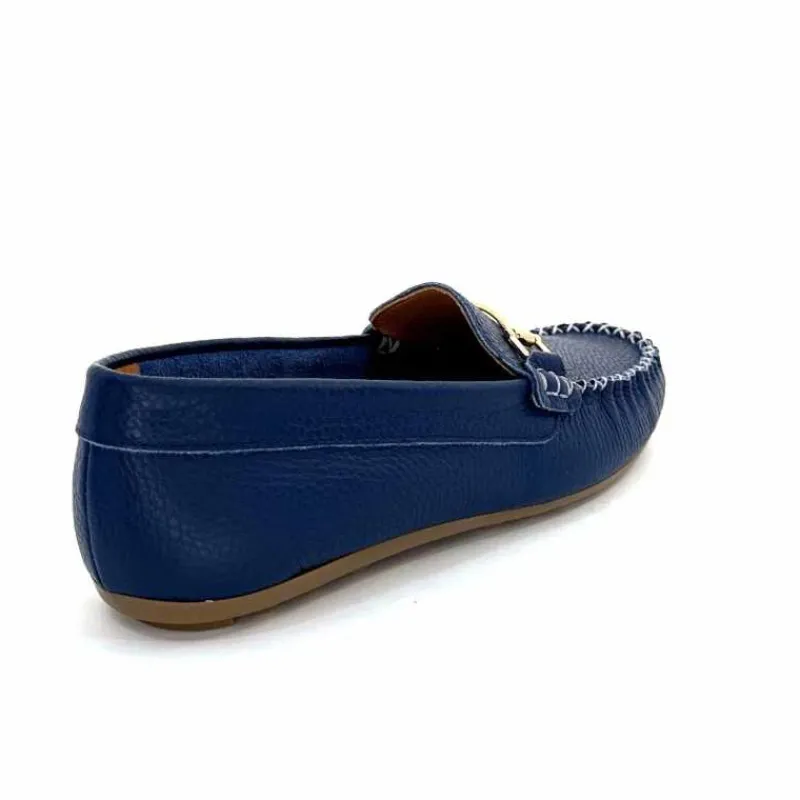 Basic|Mocassins<Ivoire0209b Mocassins Ivoire 12052 Cuir Bleu