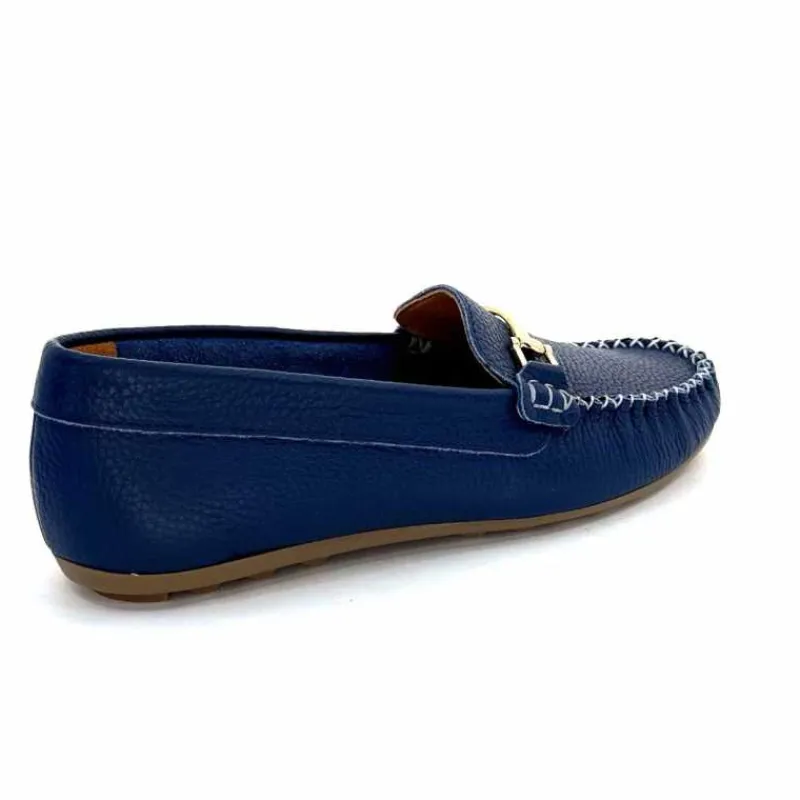 Basic|Mocassins<Ivoire0209b Mocassins Ivoire 12052 Cuir Bleu