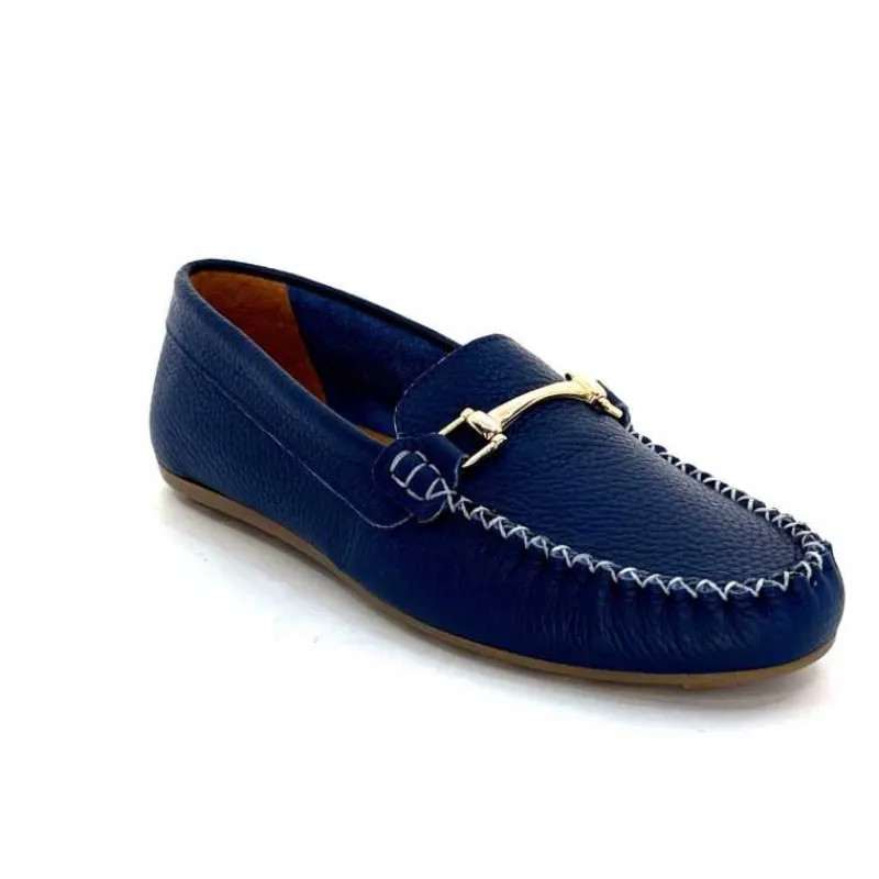 Basic|Mocassins<Ivoire0209b Mocassins Ivoire 12052 Cuir Bleu