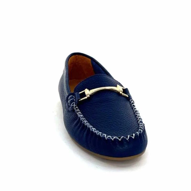 Basic|Mocassins<Ivoire0209b Mocassins Ivoire 12052 Cuir Bleu
