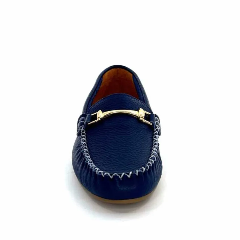 Basic|Mocassins<Ivoire0209b Mocassins Ivoire 12052 Cuir Bleu