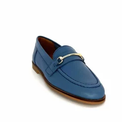 Féminin|Mocassins<Ivoire0209b Mocassins Ivoire 12646 Cuir Jeans Bleu