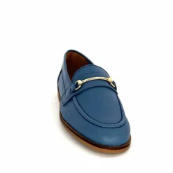 Féminin|Mocassins<Ivoire0209b Mocassins Ivoire 12646 Cuir Jeans Bleu