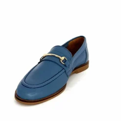 Féminin|Mocassins<Ivoire0209b Mocassins Ivoire 12646 Cuir Jeans Bleu