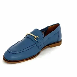 Féminin|Mocassins<Ivoire0209b Mocassins Ivoire 12646 Cuir Jeans Bleu