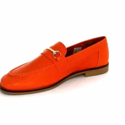Féminin|Mocassins<Ivoire0209b Mocassins Ivoire 12646 Cuir Orange
