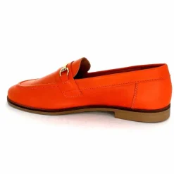 Féminin|Mocassins<Ivoire0209b Mocassins Ivoire 12646 Cuir Orange
