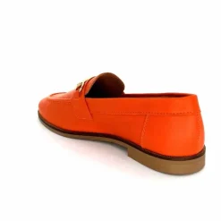 Féminin|Mocassins<Ivoire0209b Mocassins Ivoire 12646 Cuir Orange