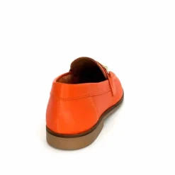 Féminin|Mocassins<Ivoire0209b Mocassins Ivoire 12646 Cuir Orange