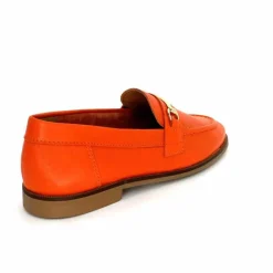 Féminin|Mocassins<Ivoire0209b Mocassins Ivoire 12646 Cuir Orange