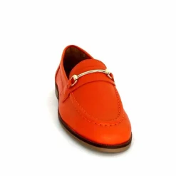 Féminin|Mocassins<Ivoire0209b Mocassins Ivoire 12646 Cuir Orange