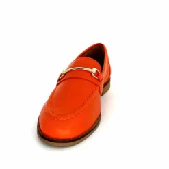 Féminin|Mocassins<Ivoire0209b Mocassins Ivoire 12646 Cuir Orange