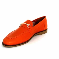 Féminin|Mocassins<Ivoire0209b Mocassins Ivoire 12646 Cuir Orange