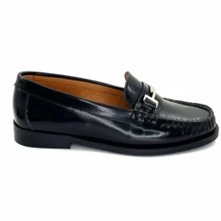 Elégant|Basic<Ivoire0209b Mocassins Ivoire 13374 Cuir Polido Noir