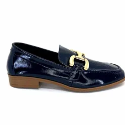 Masculin|Mocassins<382-ivoire Mocassins Ivoire 30303 Cuir Vernis Bleu Marine
