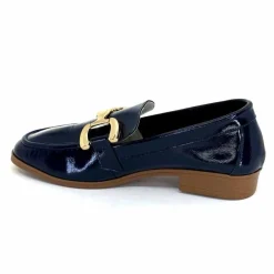 Masculin|Mocassins<382-ivoire Mocassins Ivoire 30303 Cuir Vernis Bleu Marine