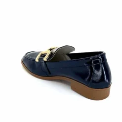 Masculin|Mocassins<382-ivoire Mocassins Ivoire 30303 Cuir Vernis Bleu Marine