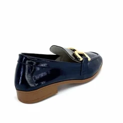 Masculin|Mocassins<382-ivoire Mocassins Ivoire 30303 Cuir Vernis Bleu Marine