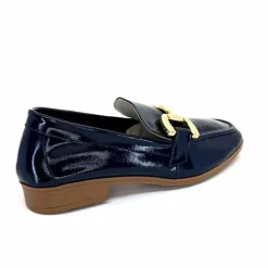 Masculin|Mocassins<382-ivoire Mocassins Ivoire 30303 Cuir Vernis Bleu Marine