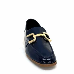 Masculin|Mocassins<382-ivoire Mocassins Ivoire 30303 Cuir Vernis Bleu Marine
