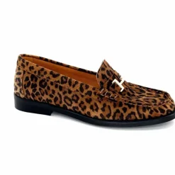 Animalier|Elégant<Ivoire0209b Mocassins Ivoire 13374 Daim Léo Léopard