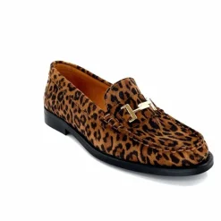 Animalier|Elégant<Ivoire0209b Mocassins Ivoire 13374 Daim Léo Léopard