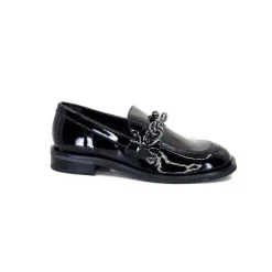 Masculin|Elégant<Ivoire0236a Mocassins Ivoire 77502 Falconi Cuir Vernis Noir