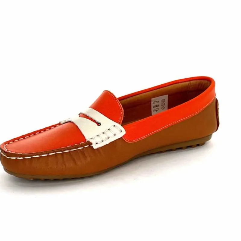 Fantaisie|Mocassins<Ivoire0209b Mocassins Ivoire 10322 Sauvage Cuir Marron Beige Orange