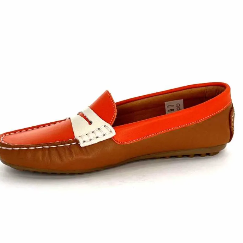Fantaisie|Mocassins<Ivoire0209b Mocassins Ivoire 10322 Sauvage Cuir Marron Beige Orange