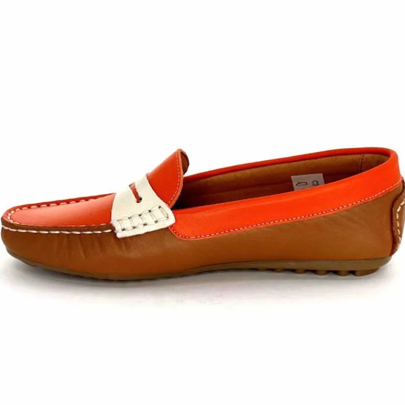 Fantaisie|Mocassins<Ivoire0209b Mocassins Ivoire 10322 Sauvage Cuir Marron Beige Orange