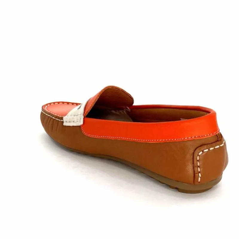 Fantaisie|Mocassins<Ivoire0209b Mocassins Ivoire 10322 Sauvage Cuir Marron Beige Orange