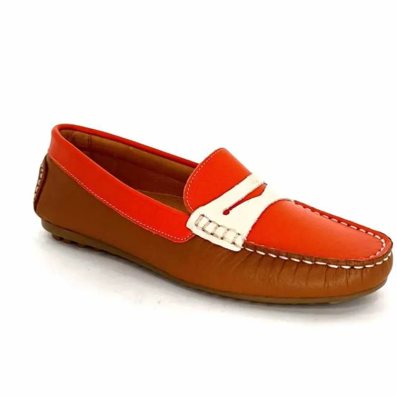 Fantaisie|Mocassins<Ivoire0209b Mocassins Ivoire 10322 Sauvage Cuir Marron Beige Orange