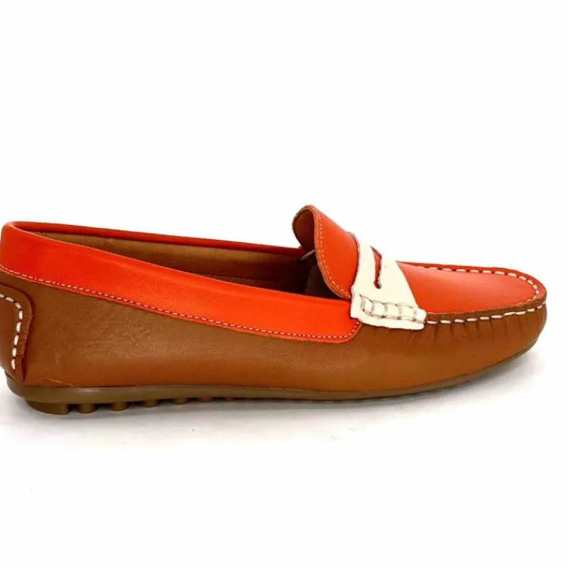 Fantaisie|Mocassins<Ivoire0209b Mocassins Ivoire 10322 Sauvage Cuir Marron Beige Orange