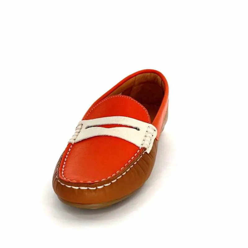Fantaisie|Mocassins<Ivoire0209b Mocassins Ivoire 10322 Sauvage Cuir Marron Beige Orange