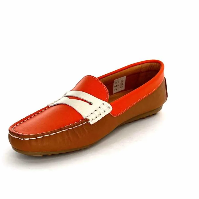 Fantaisie|Mocassins<Ivoire0209b Mocassins Ivoire 10322 Sauvage Cuir Marron Beige Orange