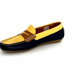 Basic|Mocassins<Ivoire0209b Mocassins Ivoire 10322 Sauvage Cuir Bleu Marine Marron Jaune