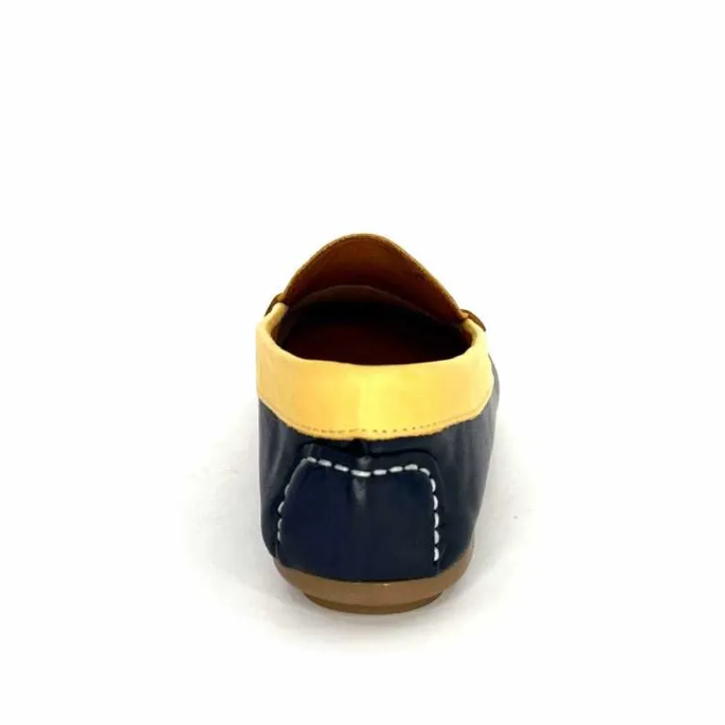Basic|Mocassins<Ivoire0209b Mocassins Ivoire 10322 Sauvage Cuir Bleu Marine Marron Jaune